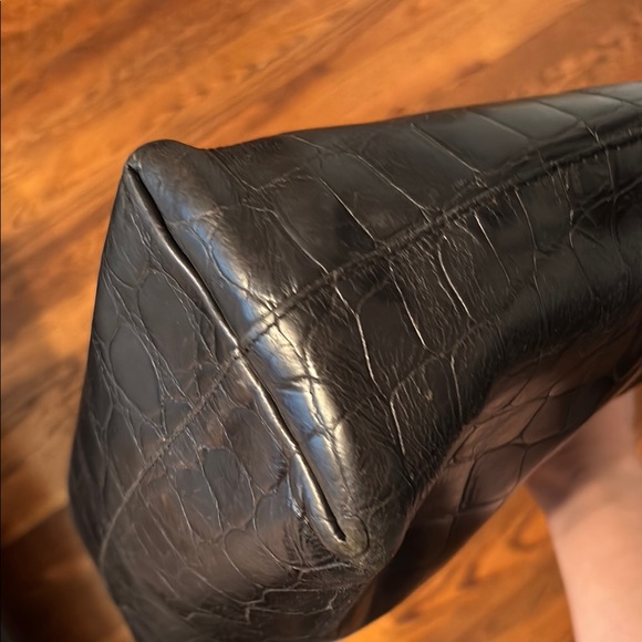 FURLA Black Crocodile-Embossed Tote Bag - Picture 15 of 15